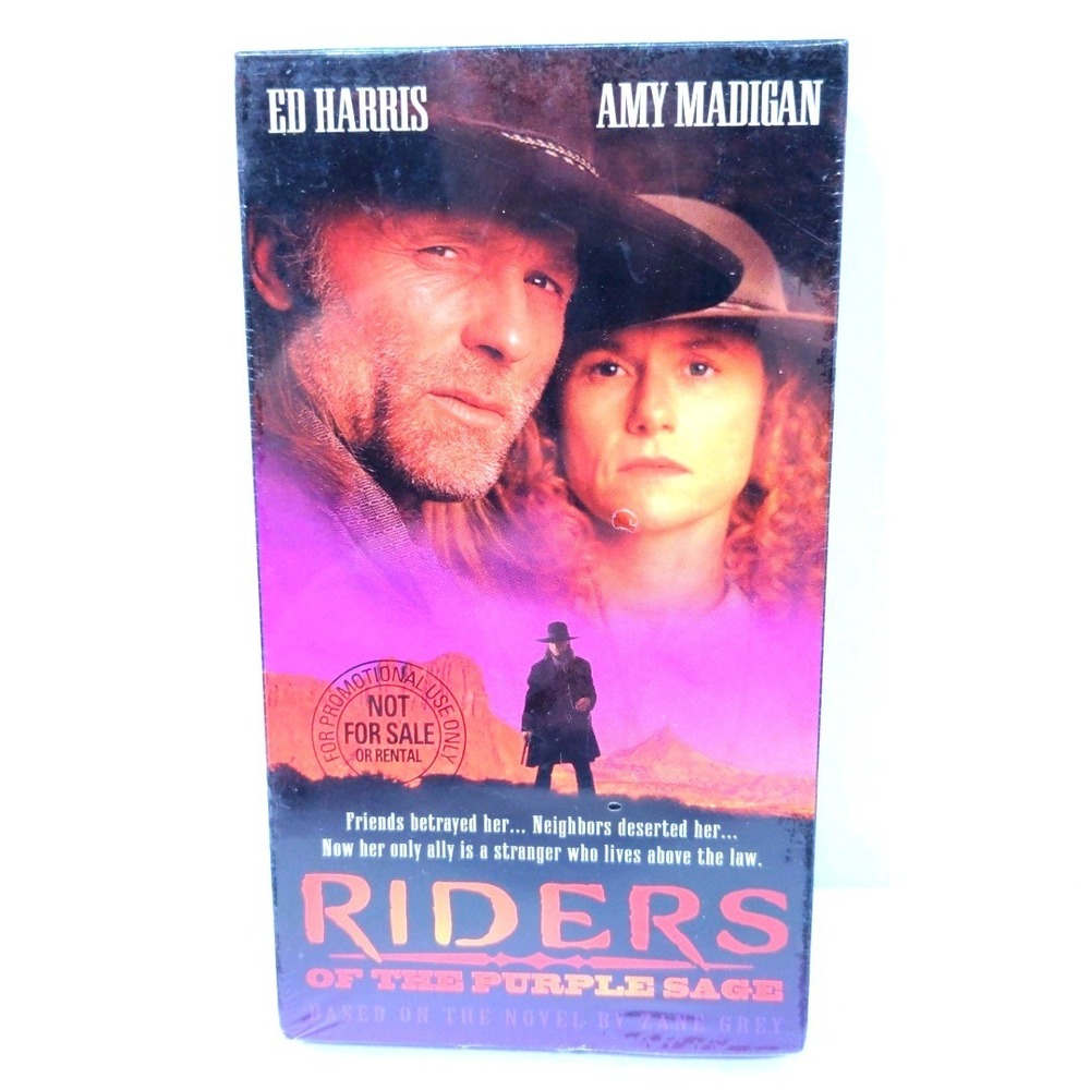 VTG 1996 Riders of the Purple Sage VHS Ed Harris Promo Sealed Zane Grey Western
